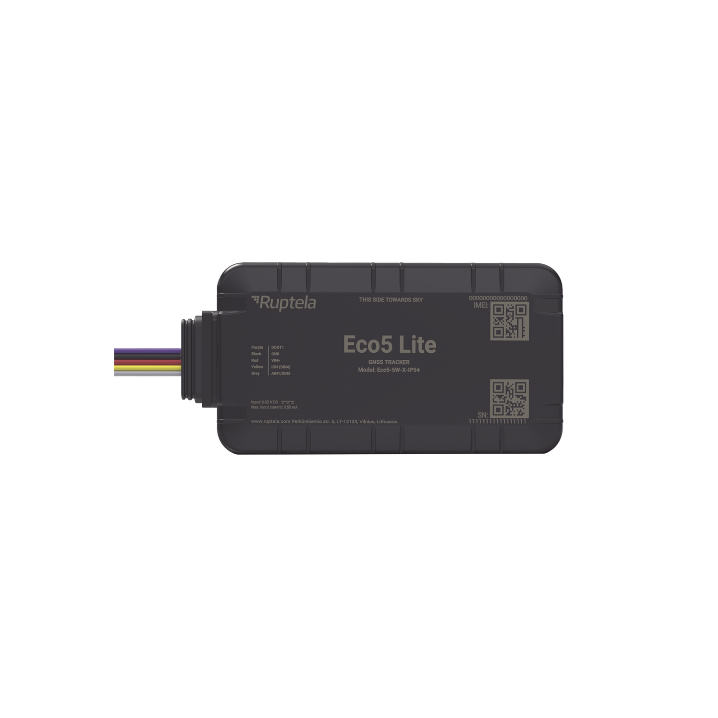 Rastreador Vehicular y Monitoreo de Flota / BLE 5.0 y GNSS / LTE CAT1 y LTE-M con Respaldo 2G / GNSS U-blox / MiKado IP54 / -20 °C a +40 °C / Acelerómetro de 3 Ejes / Suministro 9-32 V / Batería Interna