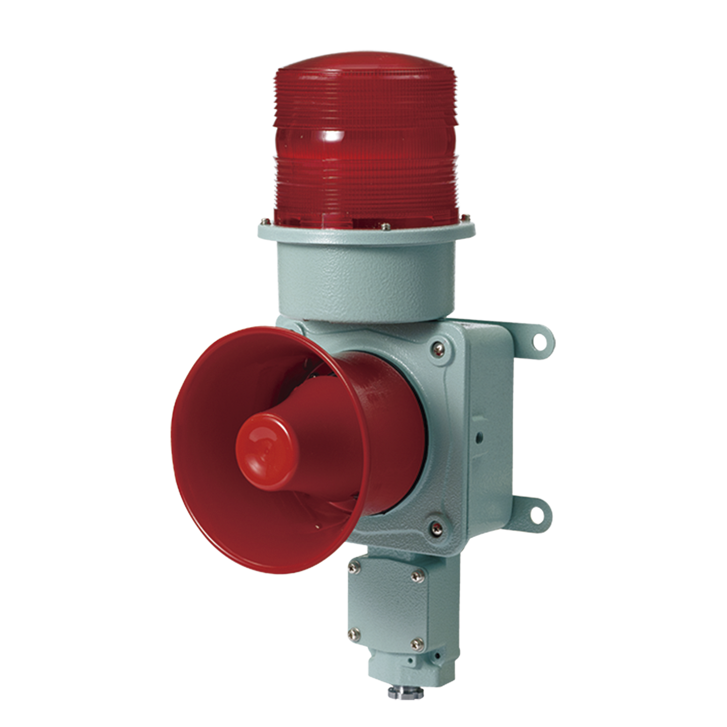 Combinación de baliza LED color roja con sirena electrónica para aplicaciones de la industria pesada máx.114 dB a 24 VCD