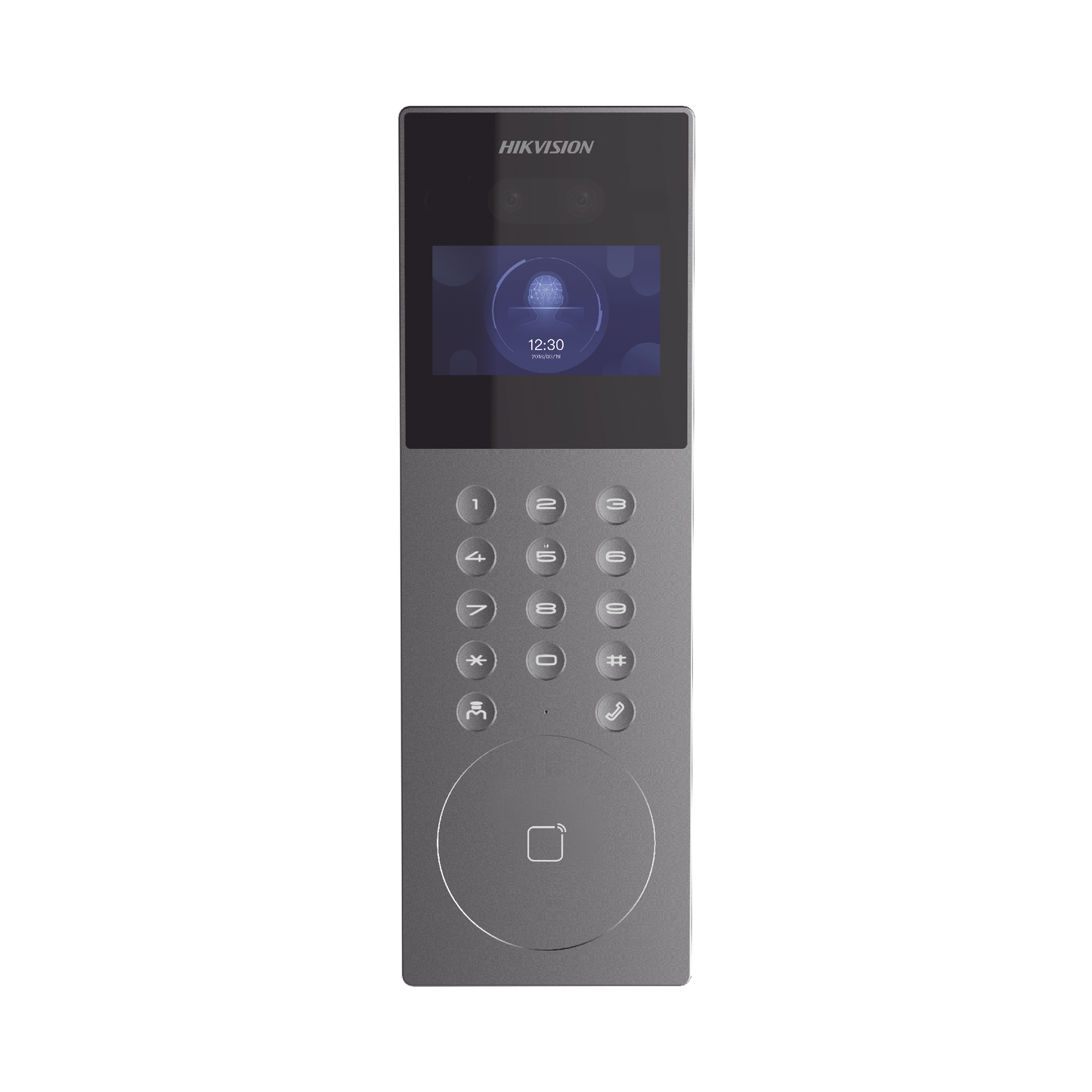 Videoportero IP Multiapartamento con Reconocimiento Facial / Llamada a App HikConnect / Protección IP65 / Apertura por Rostro, Tarjeta o App