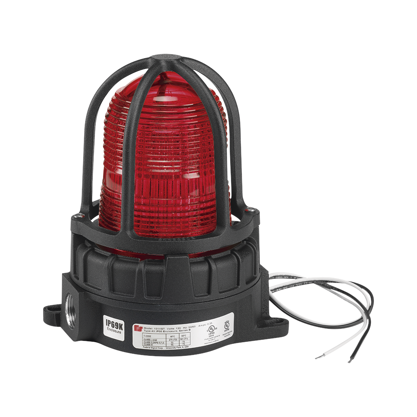 Luz de advertencia LED para ubicaciónes peligrosas, montaje para superficies, 120/240Vca, rojo