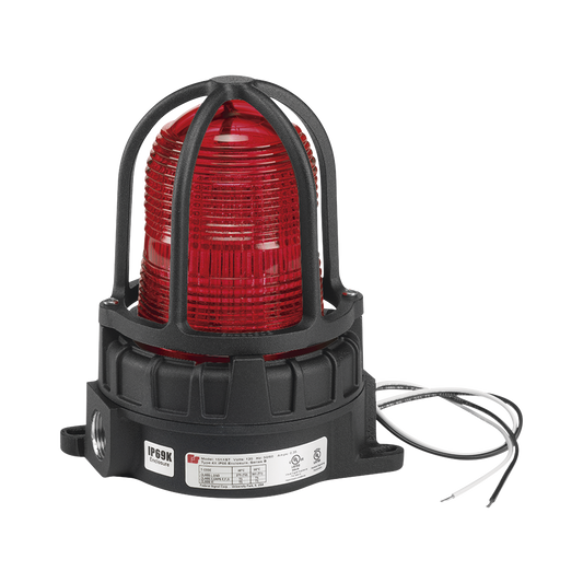 Luz de advertencia LED para ubicaciónes peligrosas, montaje para superficies, 120/240Vca, rojo