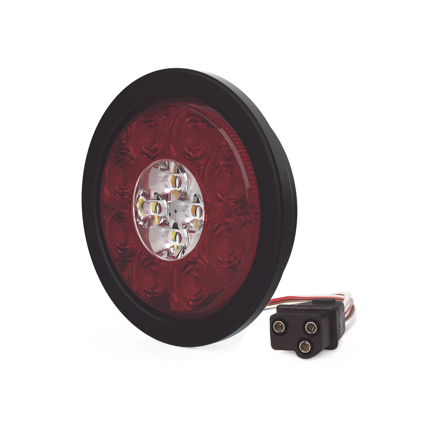 Plafón Circular de 5.4" Para Camiones de Transporte, 16 LED Ultra Brillantes, Color Rojo/Claro/Ambar