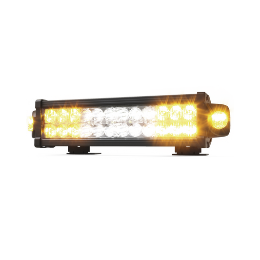 Barra LED de  trabajo, 13.6 pulgadas, doble hilera, con luces de trabajo, ambar/claro,  12-24 Vcc