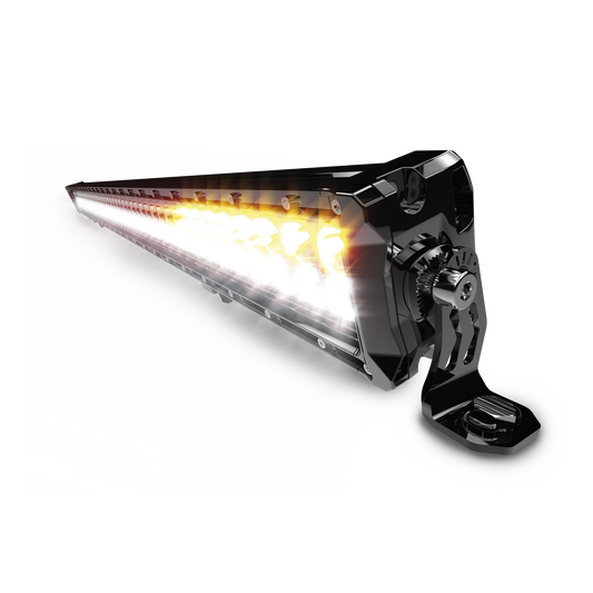 Barra de luz LED clara/ ambar, 12-24 Vcc, 12,600 lumenes, IP67