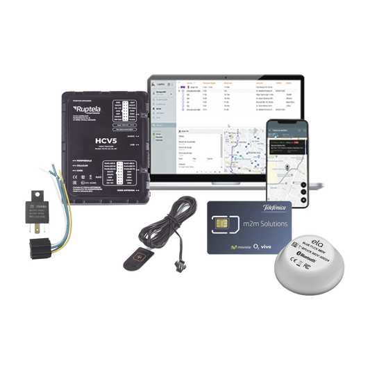 Kit de Localizador 4G LTE /  1 MICSIM25GPS y datos 1 año + 1 BLUEPUCKRHT + 1 EPCOMGPSMENSUAL + RELAY + Botón SOS