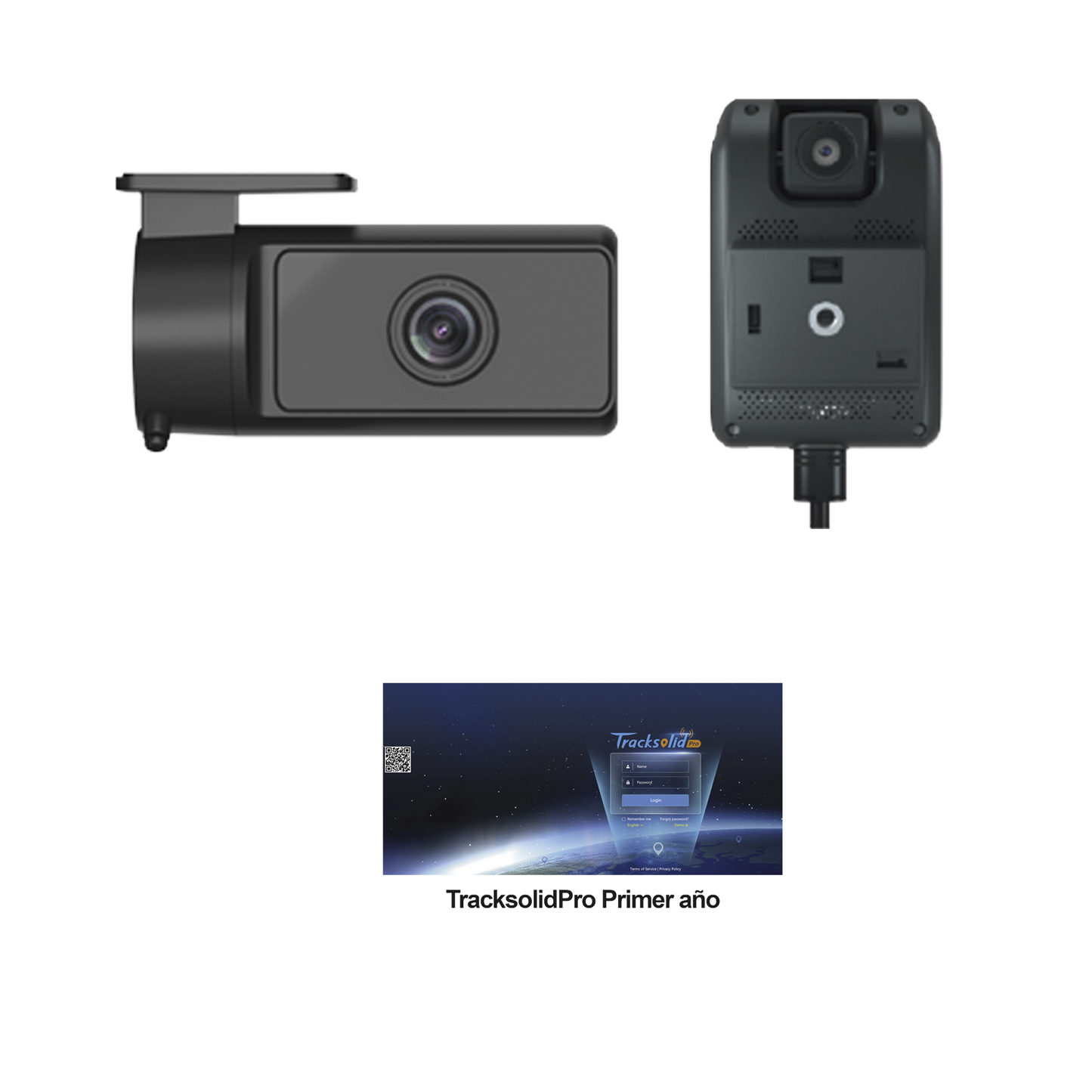 KIT Dashcam con sistema de control ADAS (asistencia de manejo) y Camara de cabina (CI03) / Multiples alarmas /Comunicación dos vías / ideal para flotas vehiculares / Facil instalacio / Incluye primer año de plataforma TrackSolidPro