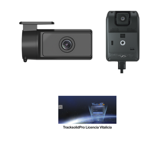 KIT Dashcam con sistema de control ADAS (asistencia de manejo) y Camara de cabina (CI03) / Multiples alarmas /Comunicación dos vías / ideal para flotas vehiculares / Facil instalacio / Incluye licencia vitalicia plataforma TrackSolidPro