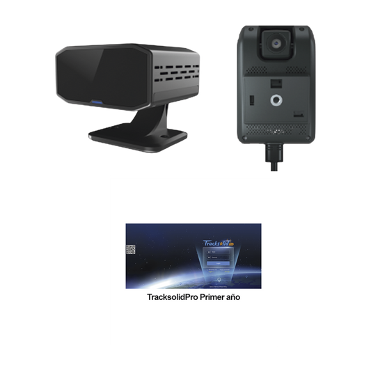 KIT Dashcam con sistema de control ADAS (asistencia de manejo) y Camara DMS con IA (JC170) / Multiples alarmas /Comunicación dos vías / ideal para flotas vehiculares / Facil instalacio / Incluye primer año TrackSolidPro