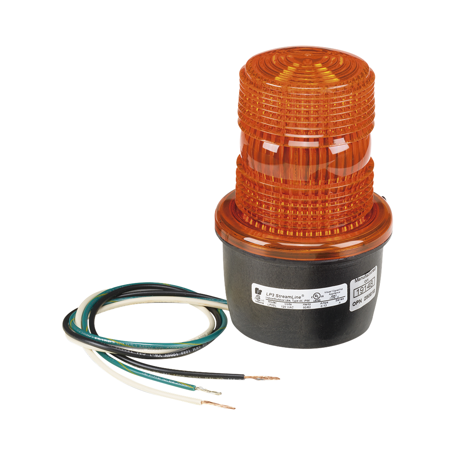 Luz de advertencia LED serie Streamline, 120 Vca, montaje tipo t, ambar