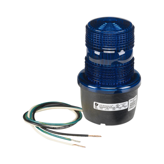 Luz de advertencia LED serie Streamline, 120 Vca, montaje tipo t, azul