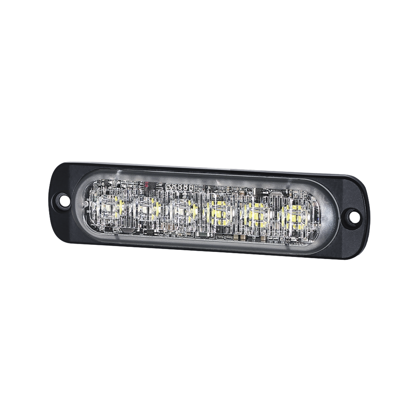 Luz Auxiliar de 12 LED, Ambar/Claro, SAE, Bisel Negro, Lente Transparente