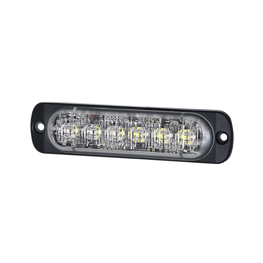 Luz Auxiliar de 12 LED, Ambar/Claro, SAE, Bisel Negro, Lente Transparente