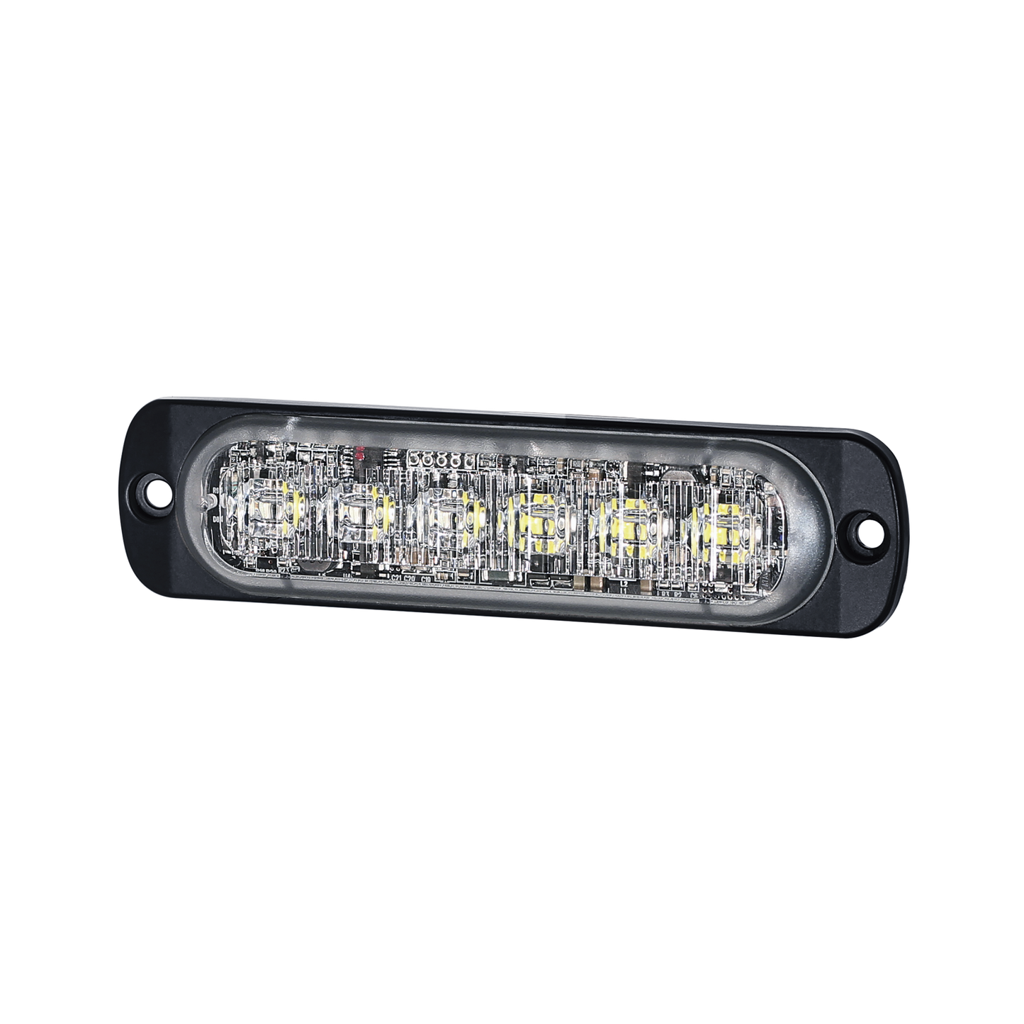 Luz Auxiliar de 12 LED, Rojo/Azul, SAE, Bisel Negro, Lente Transparente