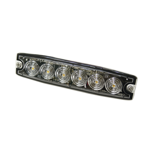 Luz Auxiliar de 6 LED, ámbar, SAE Clase I, lente transparente