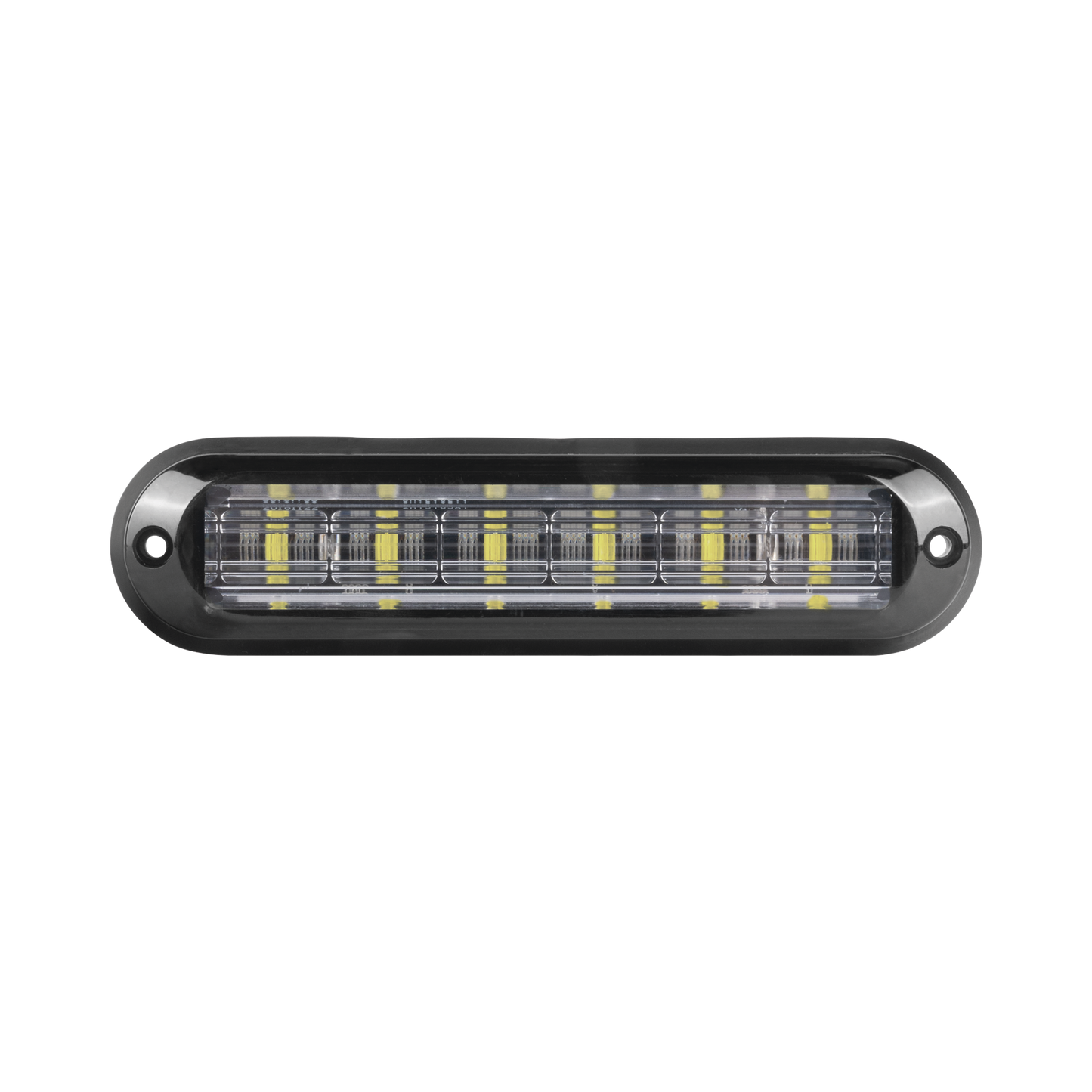 Luz Auxiliar Ultra Brillante  IP67 de 6 LEDs, Color Ambar/Claro, con mica transparente y bisel negro