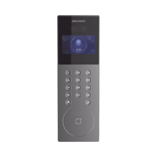 Videoportero IP Multiapartamento con Reconocimiento Facial / Llamada a App HikConnect  / Protección IP65 / Apertura por Rostro, Tarjeta o App